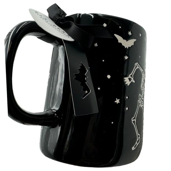 Rae Dunn Mug BONE TO BE WILD Black Halloween Skeleton Dancin Goth Witch New 2024 - Picture 5 of 11